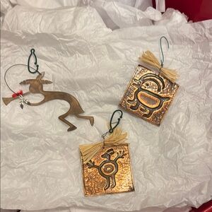 Copper Holiday Ornaments Set